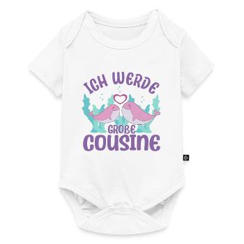 Cousine Ich werde große Cousine Cousinen Wal - Baby Premium Kurzarmbody - Weiß - Vorne