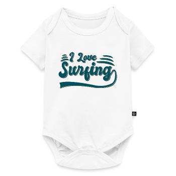 I love surfing - Baby Premium short-sleeve bodysuit - white - Front
