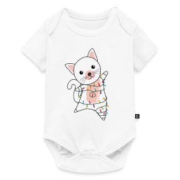 Katze Weihnachten Schnee Winter Tiere Katzen - Baby Premium Kurzarmbody - Weiß - Vorne