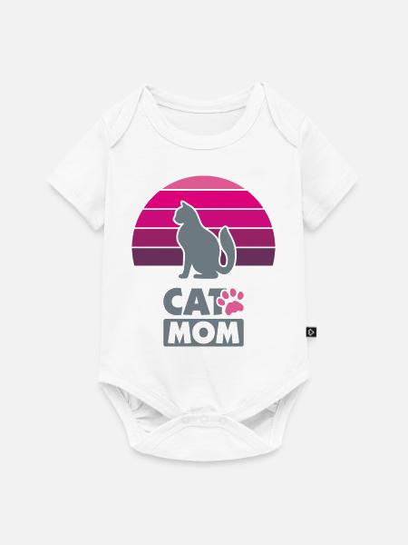 Katzenmutter - Baby Premium Kurzarmbody - Weiß