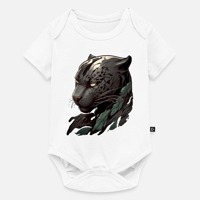 Kopf eines dunklen Panthers - Baby Premium Kurzarmbody - Weiß