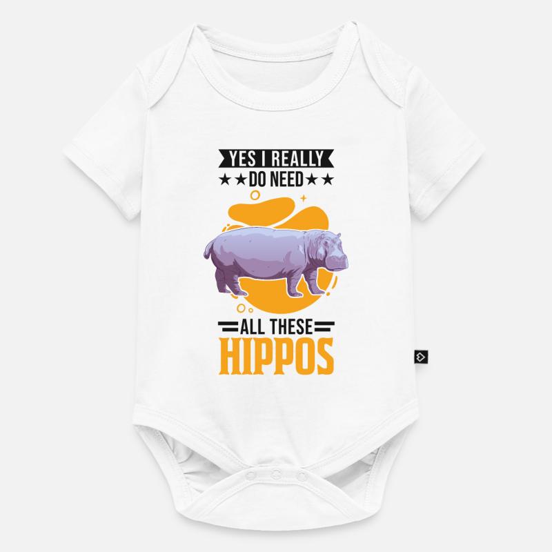 Hippo Cadeau Hippo Hippo Hippo - Body à manches courtes Premium Bébé - blanc