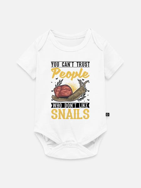 Schnecke Geschenk Weinbergschnecke - Baby Premium Kurzarmbody - Weiß