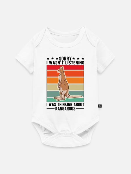 Australisches Känguru Australien Kangaroo - Baby Premium Kurzarmbody - Weiß