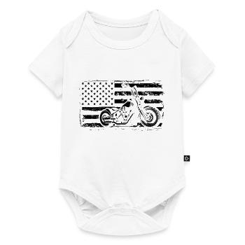 Retro Graphic Motorcycle Rider Motorcyclist Biker - Baby Premium Kurzarmbody - Weiß - Vorne