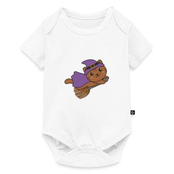 Cat Halloween Witch Children Witches Costume - Baby Premium short-sleeve bodysuit - white - Front