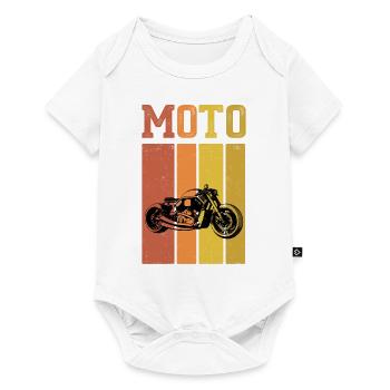 Retro Graphic Motorcycle Rider Motorcyclist Biker - Baby Premium Kurzarmbody - Weiß - Vorne