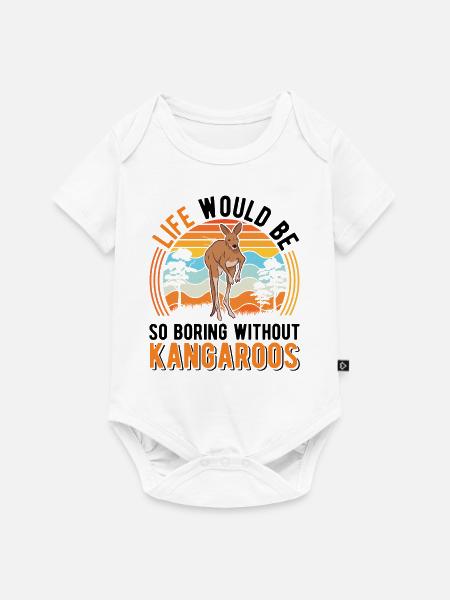 Australisches Känguru Australien Kangaroo - Baby Premium Kurzarmbody - Weiß