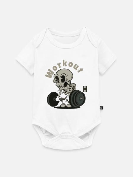 workout - Baby Premium Kurzarmbody - Weiß