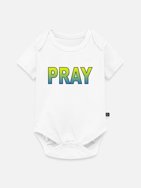 Ukraine pray - Baby Premium Kurzarmbody - Weiß