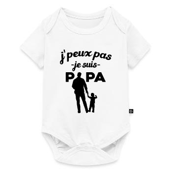 Je peux pas je suis papa bébé - Body à manches courtes Premium Bébé - blanc - Devant