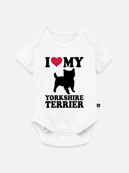 Yorkshire Terrier - Baby Premium Kurzarmbody - Weiß
