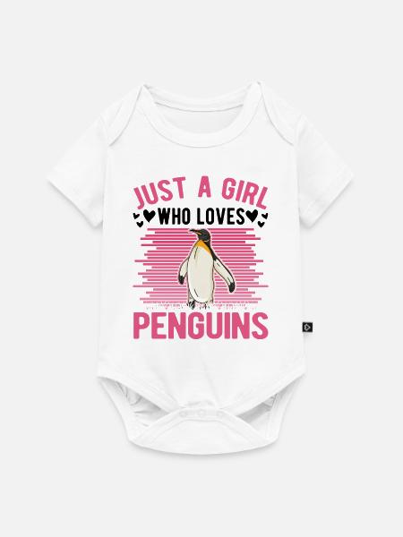 Pinguin Mädchen Penguin - Baby Premium Kurzarmbody - Weiß