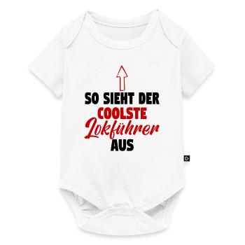 Dampflok Lokführer Eisenbahner Eisenbahn Vater - Baby Premium Kurzarmbody - Weiß - Vorne