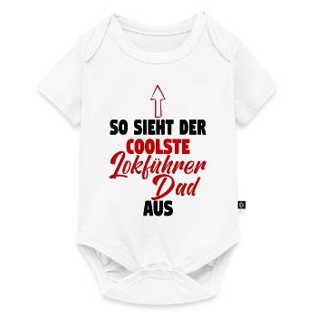 Dampflok Lokführer Eisenbahner Eisenbahn Vater - Baby Premium Kurzarmbody - Weiß - Vorne