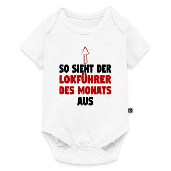 Dampflok Lokführer Eisenbahner Eisenbahn Vater - Baby Premium Kurzarmbody - Weiß - Vorne