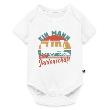 Dampflok Lokführer Eisenbahner Eisenbahn Vater - Baby Premium Kurzarmbody - Weiß - Vorne