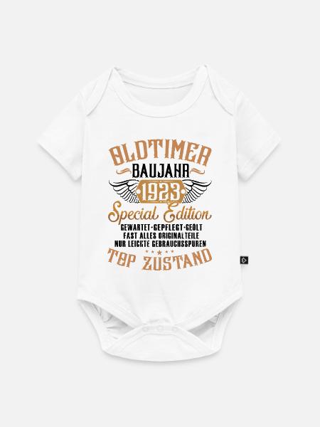 Oldtimer Baujahr 1923 - Baby Premium Kurzarmbody - Weiß