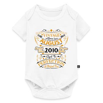 August 2010 Vintage Geburtstag Geschenkidee - Baby Premium Kurzarmbody - Weiß - Vorne