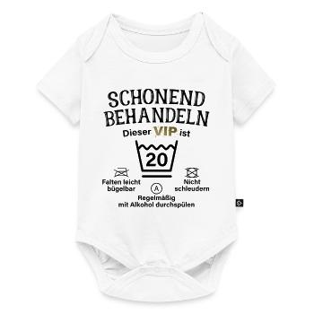 20. Geburtstag Schonend Behandeln 20 VIP ist 20 - Baby Premium Kurzarmbody - Weiß - Vorne