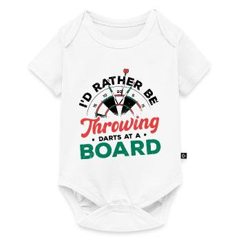 I'd Rather Be Throwing Darts And Board Dartplayer - Baby Premium short-sleeve bodysuit - white - Front