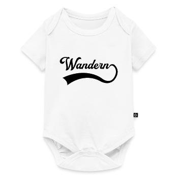 Wandern Schriftzug - Baby Premium Kurzarmbody - Weiß - Vorne