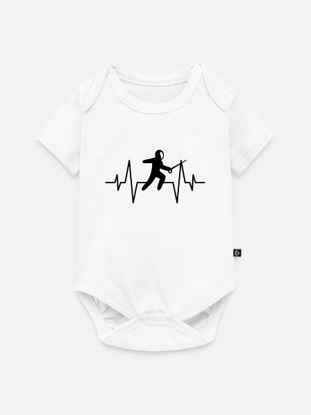 Fechten Herzschlag - Baby Premium Kurzarmbody - Weiß