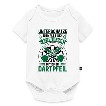 Unterschätze Niemals Einen Mit Einem Dartpfeil Dar - Baby Premium Kurzarmbody - Weiß - Vorne
