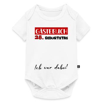 Gästebuch 28 Jahre Geburtstag Deko Bitte Eintragen - Baby Premium Kurzarmbody - Weiß - Vorne