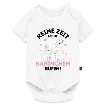 Zwergkaninchen Kaninchen Häschen Haustier Geschenk - Baby Premium Kurzarmbody - Weiß - Vorne