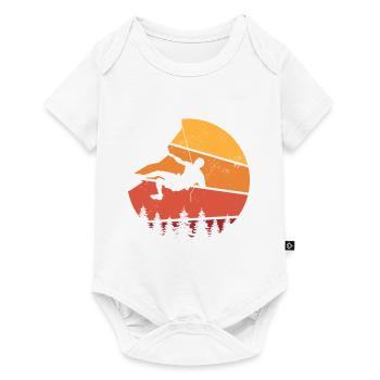 Retro Graphic Climbing Bouldering Rock Climber Mou - Baby Premium short-sleeve bodysuit - white - Front