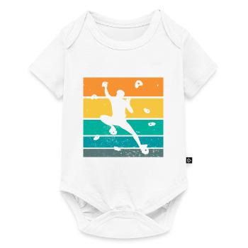 Retro Graphic Climbing Bouldering Rock Climber Mou - Baby Premium short-sleeve bodysuit - white - Front