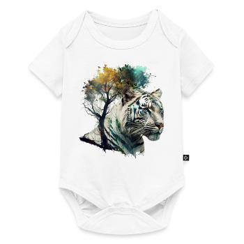Tiger Kunst Geschenk Geburtstagsgeschenk Tiere - Baby Premium Kurzarmbody - Weiß - Vorne
