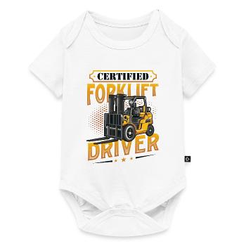 Certified forklift driver - Baby Premium short-sleeve bodysuit - white - Front