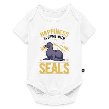Robbe Glück Sea Lion Seelöwe - Baby Premium short-sleeve bodysuit - white - Front