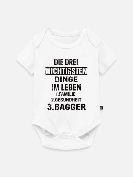 Bagger - Baby Premium Kurzarmbody - Weiß