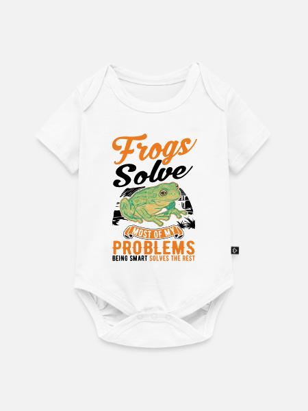 Frosch Geschenk Laubfrosch - Baby Premium Kurzarmbody - Weiß