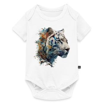 Tiger Animals Gift Man Art Colorful Animal Motif - Body à manches courtes Premium Bébé - blanc - Devant