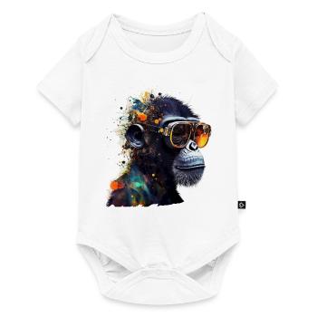 Monkey Zoo Animal Motif Animal Lovers Animal - Body à manches courtes Premium Bébé - blanc - Devant