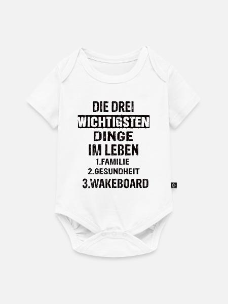 Wakeboard - Baby Premium Kurzarmbody - Weiß