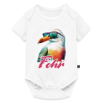 Föhr Holiday cool colorful seagull with sunglasses - Baby Premium short-sleeve bodysuit - white - Front
