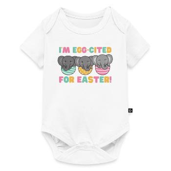 cute elephants at Easter with Easter eggs elephant - Baby Premium short-sleeve bodysuit - white - Front