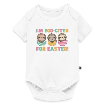 cute sloths at Easter with Easter eggs sloth - Baby Premium short-sleeve bodysuit - white - Front