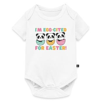 cute pandas for Easter with Easter eggs panda - Baby Premium short-sleeve bodysuit - white - Front
