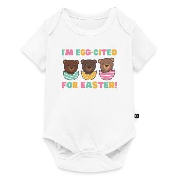 cute bears at Easter with Easter eggs bear - Baby Premium short-sleeve bodysuit - white - Front
