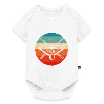 Retro Graphic Pool Billard Snooker Billard Cue 8-B - Baby Premium short-sleeve bodysuit - white - Front