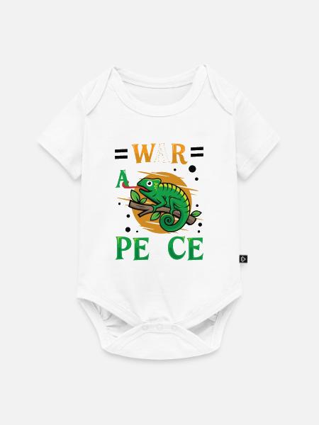 Friedens-Cameleon, Friedensbewegung - Baby Premium Kurzarmbody - Weiß
