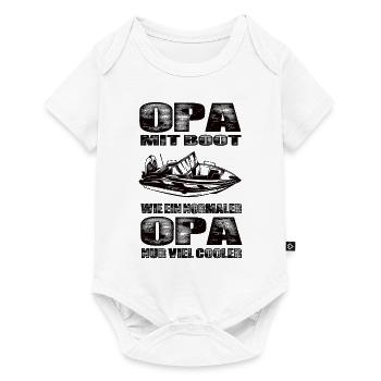 Opa Mit Boot Wie Ein Normaler Opa Nur Cooler - Baby Premium Kurzarmbody - Weiß - Vorne