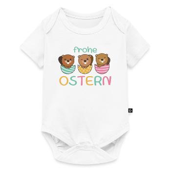 süße Bibern zu Ostern mit Ostereiern Biber - Baby Premium Kurzarmbody - Weiß - Vorne