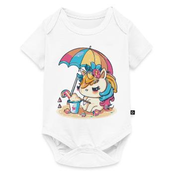 Cute unicorn for kids - Summer Edition - Baby Premium short-sleeve bodysuit - white - Front